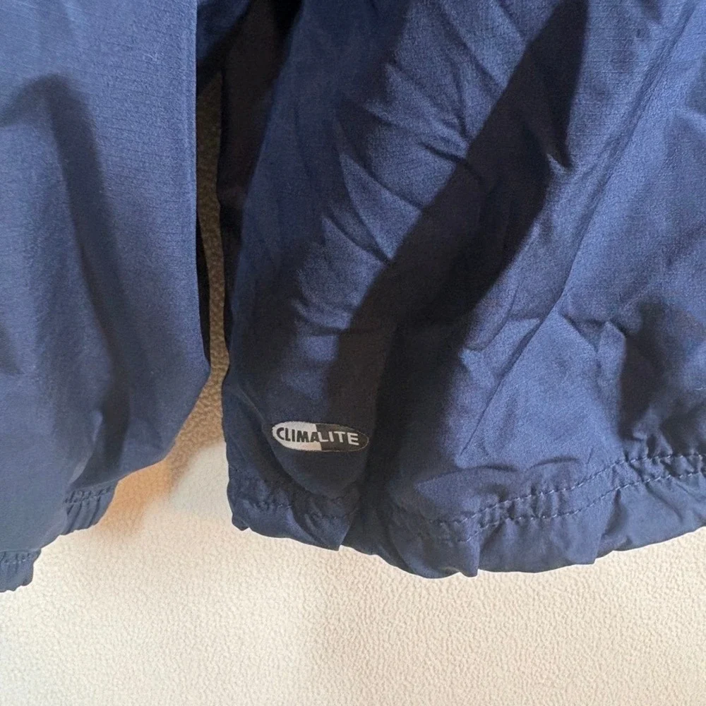 Vtg Adidas+Notre Dame Mens‎ Climalite Nylon Windbreaker Pullover XXL Navy FLAW
